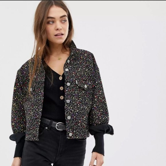 Levi's Trucker Jacket in Ditsy Floral Secret Garden Print Size M - Picture 1 of 13